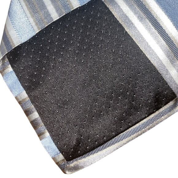 DKNY - Blue/White Striped Silk Men's Neck Tie - Picture 5 of 8